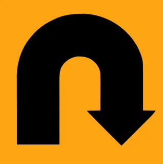 U-Turn sign vector graphics