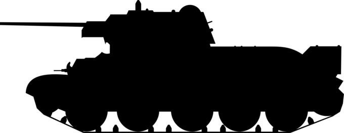 Tank T-34 silhouaette vector clip art