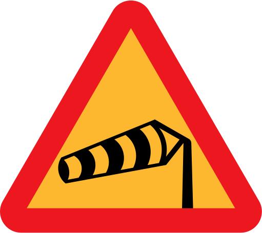 Side winds road sign vector image