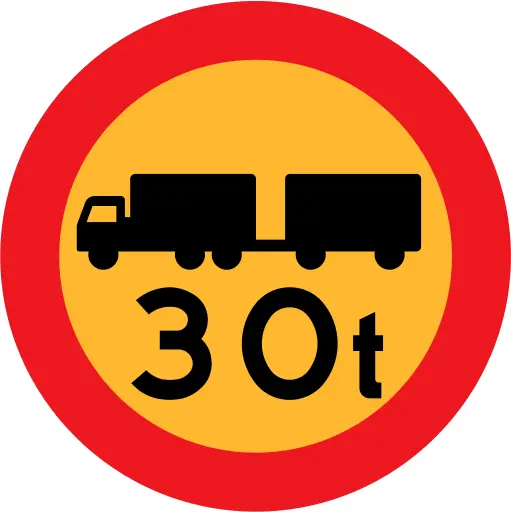 30 ton trucks road sign vector clip art