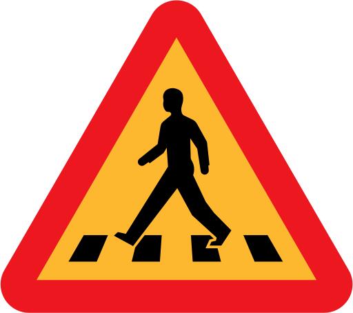 Pedestrian crossing sign vector clip art