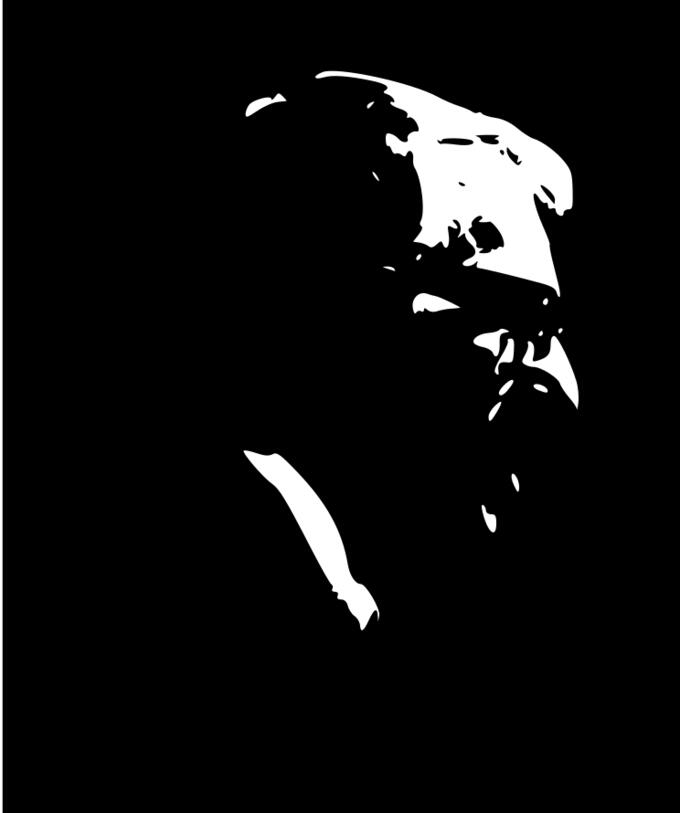 Vector drawing of portrait of Ray Douglas Bradbury