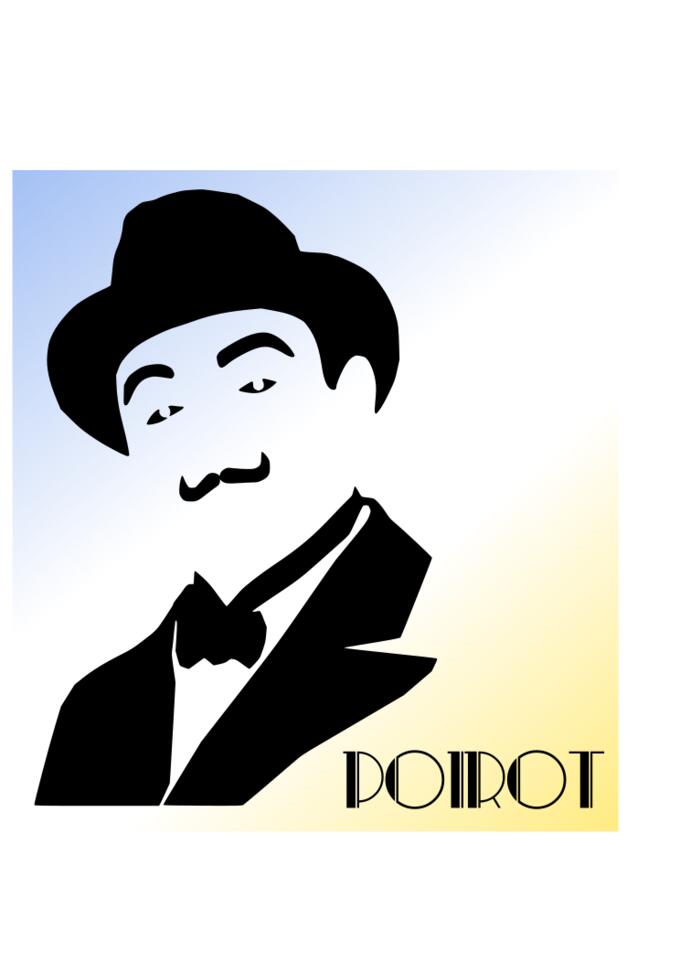Vector image of portrait of Hercule Poirot
