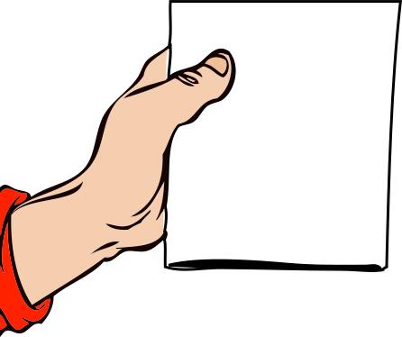 Vector illustration of hand with brochure