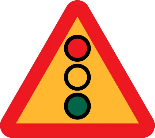 Traffic lights ahead sign vector image