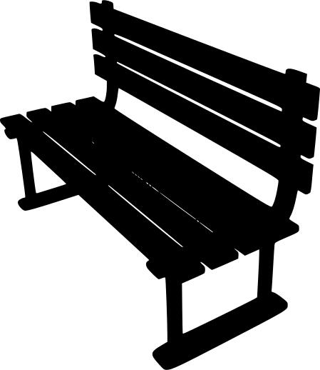Park bench silhouette vector image