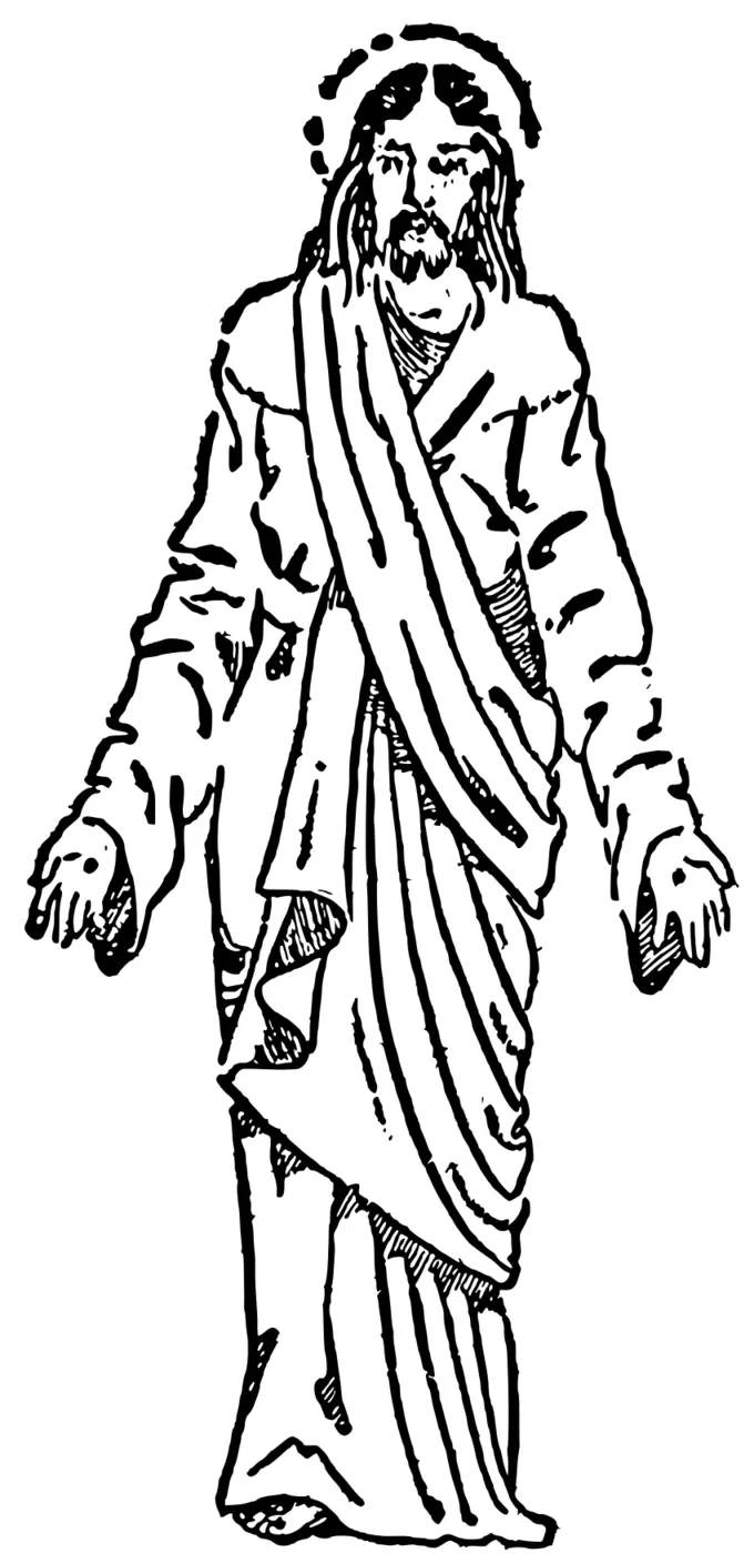 Jesus figure drawn by hand vector illustration