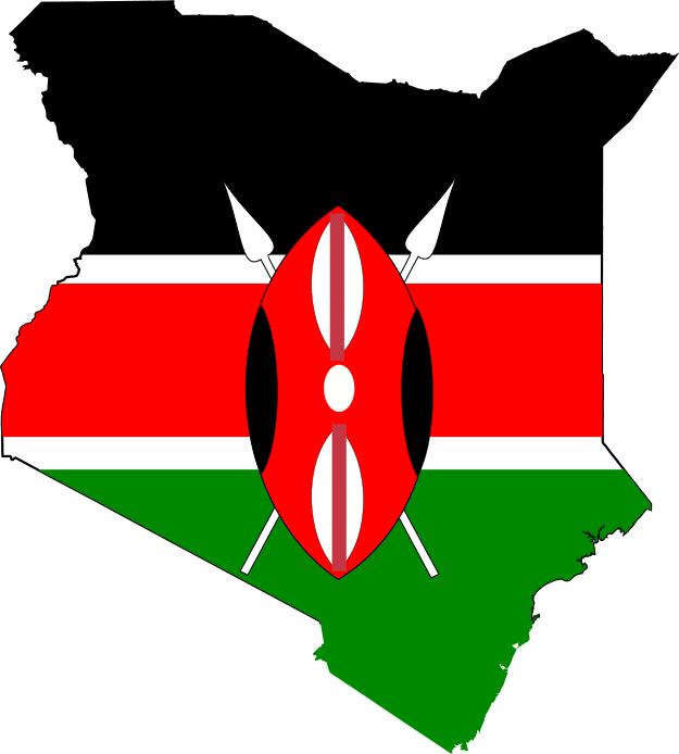 Kenya map flag vector clip art