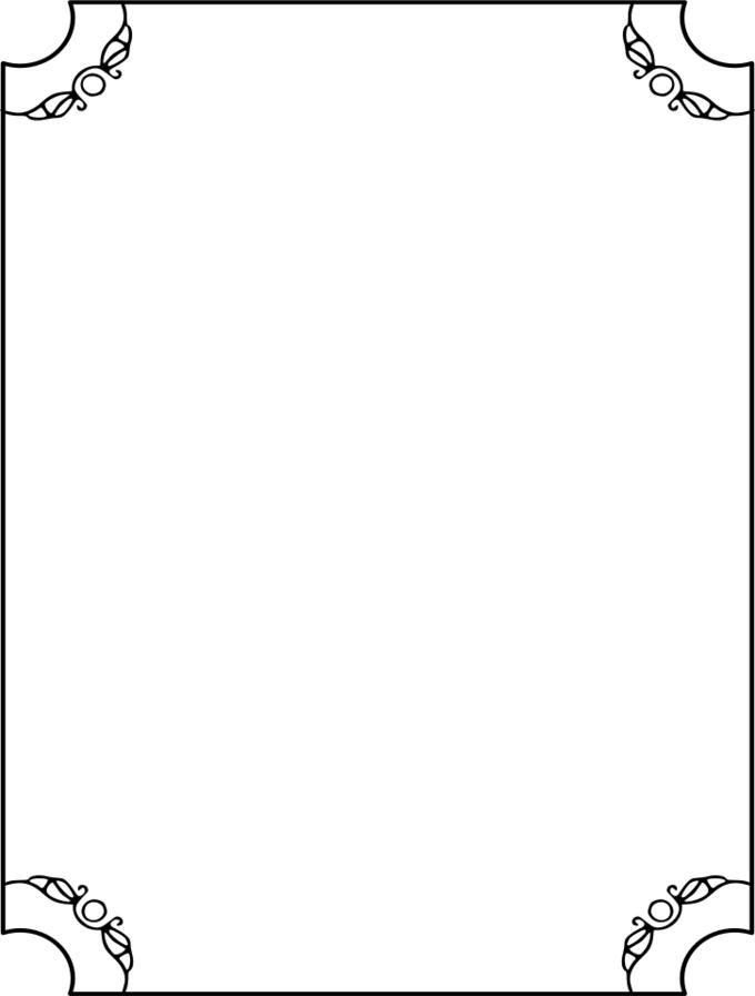 Vector image of thin line border with decorative corners