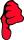 Vector clip art of red fist thumbs down