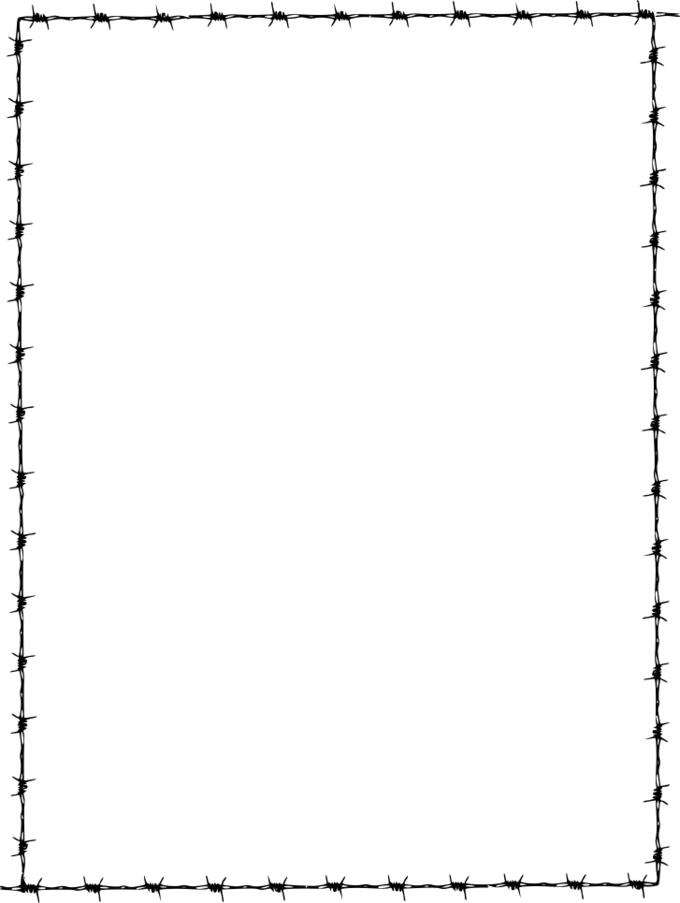 Vector graphics of barbed wire thin border