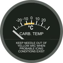 Vector graphics of carburetor air temperature gauge
