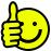 Vector drawing of thumbs/up smiley face