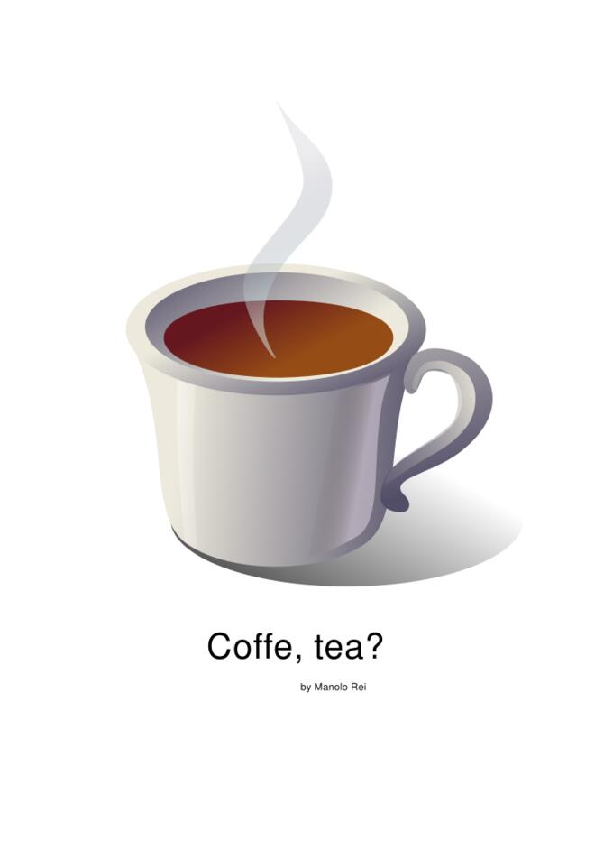 Coffee or tea sticker vector drawing