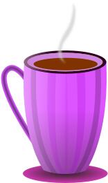 Purple tea mug vector clip art