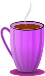 Purple tea mug vector clip art
