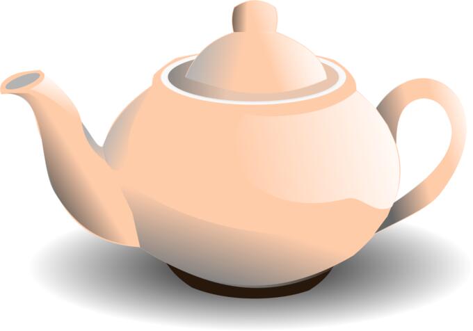 Vector graphics of shiny pink tea pot