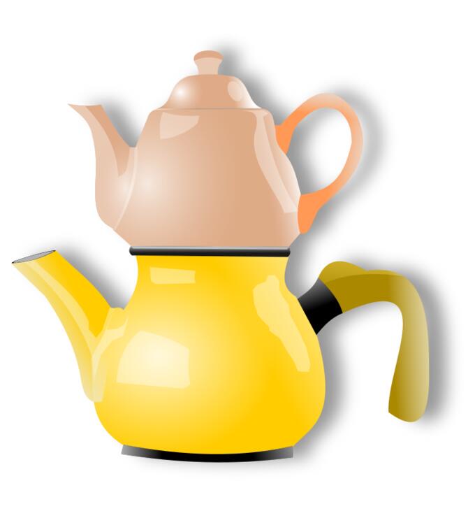 Vector illustration of shiny double tea pot