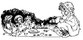 Doll tea party vector clip art