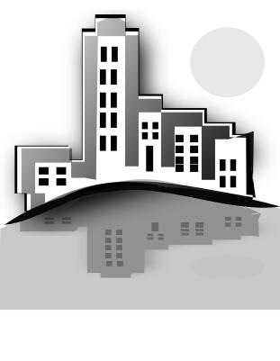 Silhouette vector graphics of buildings