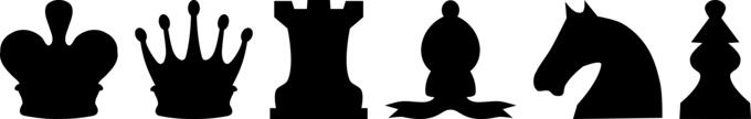 Silhouette vector image of set of chess pieces