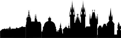 Prague silhouette vector illustration