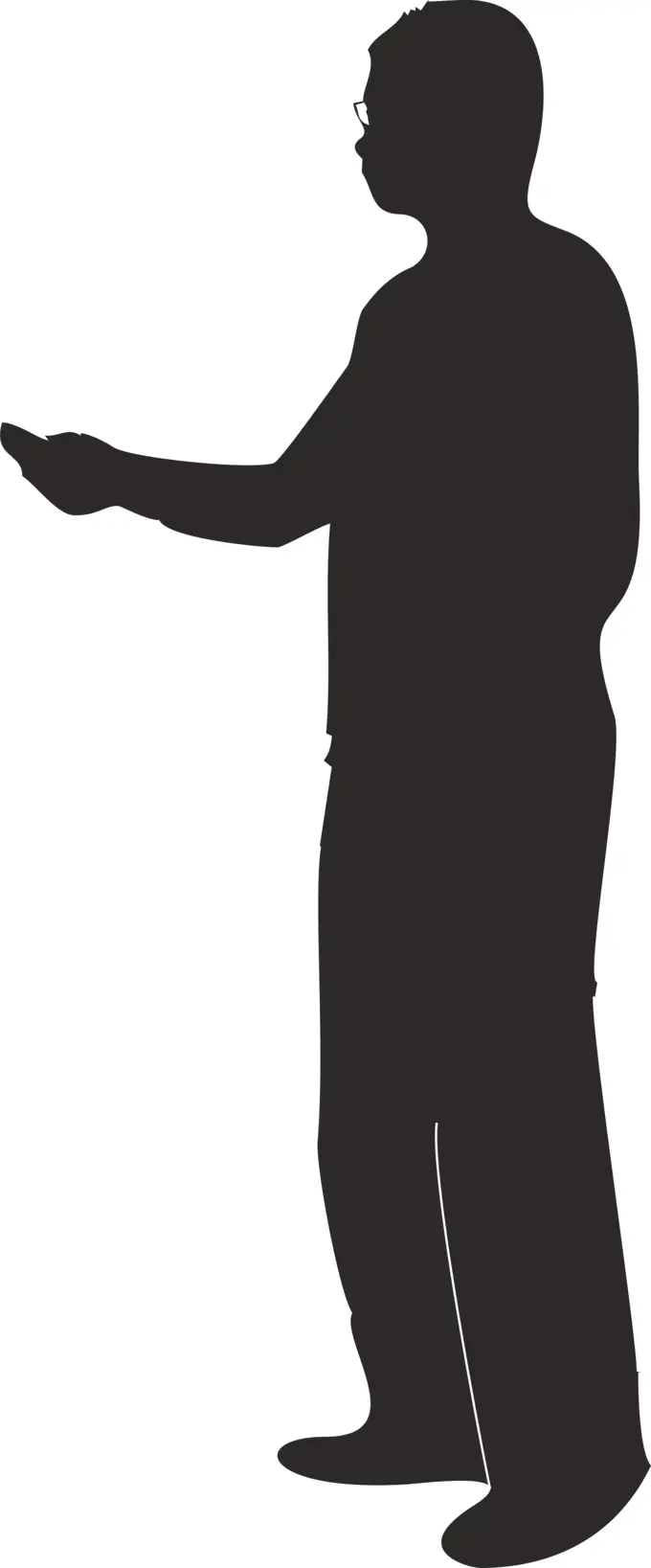 Silhouette vector illustration of man presenting