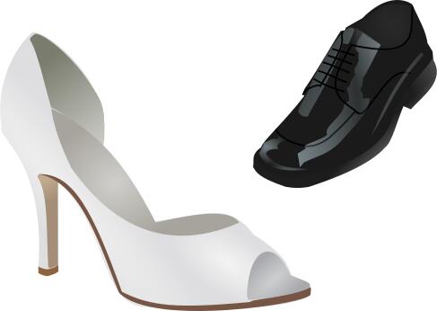 Male and female wedding shoes vector image
