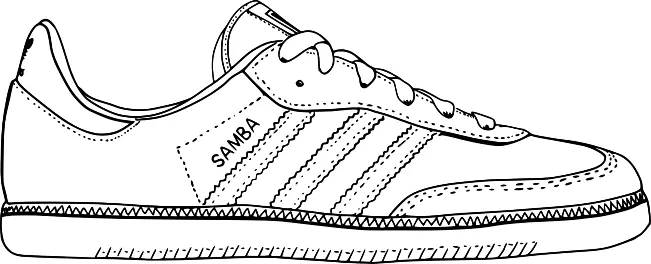 Samba shoe sketch vector image
