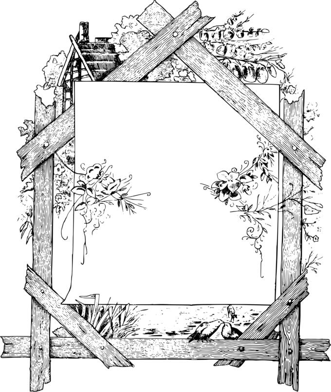 Wood frame vector clip art