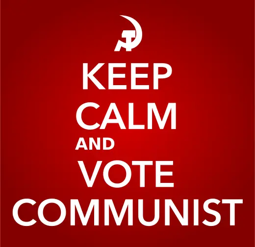 Keep calm and vote communist sign vector image
