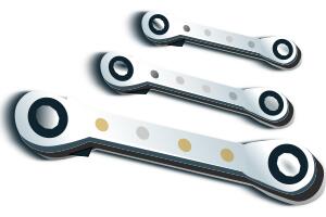 Vector illustration of set of ratchet spanners