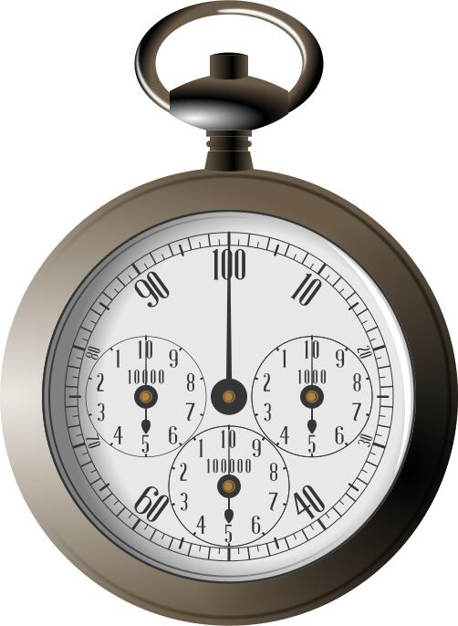 Vector illustration of mechanical pedometer with keyring hook