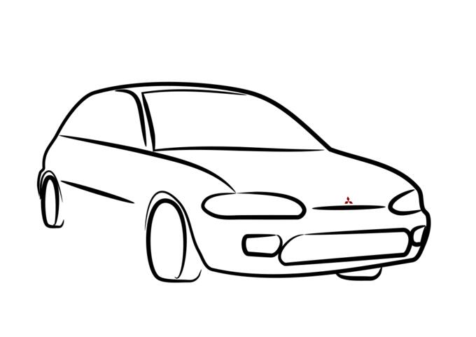 Motor vehicle outline vector drawing
