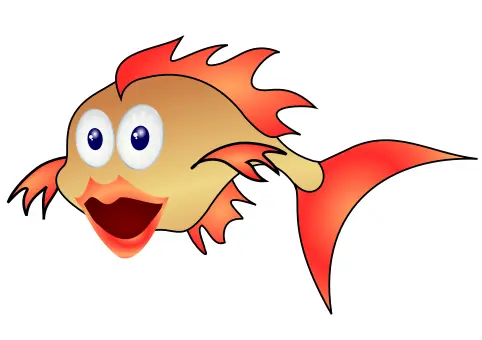 Cartoon surprised fish vector illustration