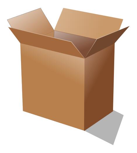 Vector illustration of open cardboard box