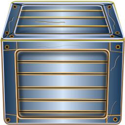 Vector clip art of wooden blue box