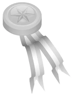 Silver medal with ribbons vector illustration