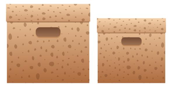Vector drawing of pastel colored storage boxes
