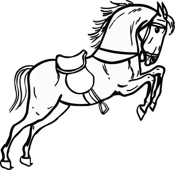 Jumping horse with a saddle vector illustration