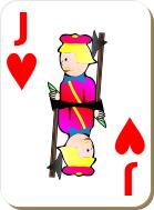 Jack of Hearts gaming card vector drawing