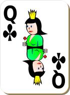 Queen of Clubs gaming card vector illustration