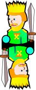Double King of Clubs cartoon vector illustration