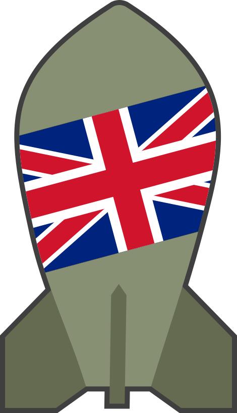 Vector clip art of hypothetical British nuclear bomb