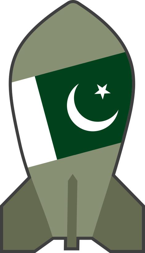 Vector illustration of hypothetical Pakistani nuclear bomb