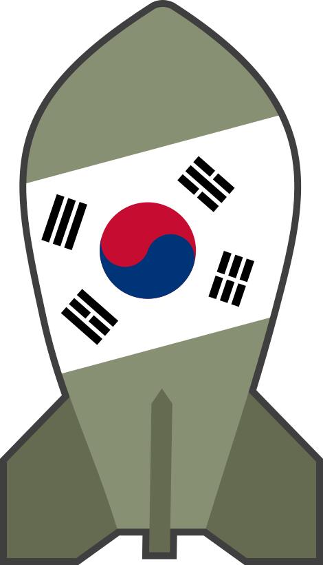 Vector drawing of hypothetical South Korean nuclear bomb