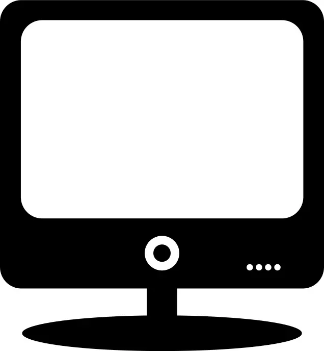 Computer monitor with four buttons vector clip art