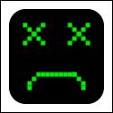 Sad computer monitor vector drawing