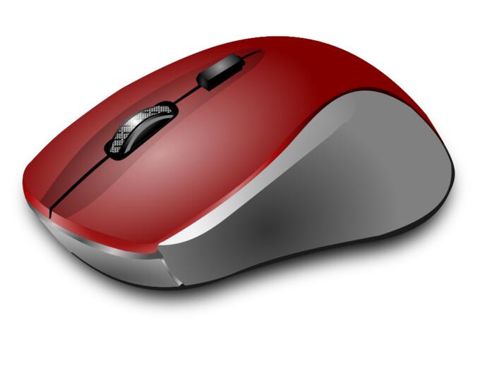 Vector clip art of red computer mouse