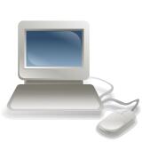 Computer with keyboard and mouse vector illustration